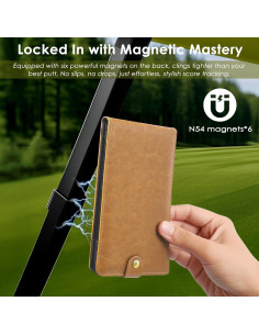 Soporte de Tarjeta de Puntuación de Golf Femlotank SCH-P1 Cuero Beige 2