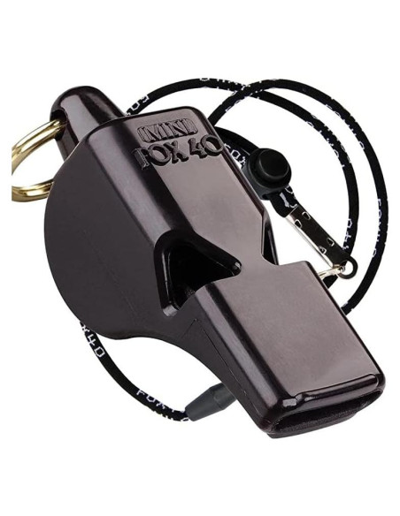 Silbato Mini Fox 40 Original con Cordón Negro 7.62cm