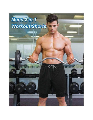 Pantalones Cortos de Gimnasio Sureio 2 en 1 Secado Rápido 3 Pcs