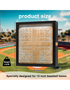 Exhibidor de Placa de Béisbol Colingmill JYI3873 con Protección UV 2