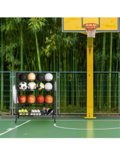 Soporte de Almacenamiento para Pelotas INGIORDAR 4 Niveles Negro 2