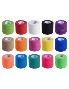 Paquete de 15 vendajes autoadhesivos KISEER 5m x 5cm coloridos