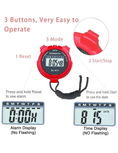 Cronómetro Digital BESTWYA con Pantalla LCD Grande - Paquete de 4 2