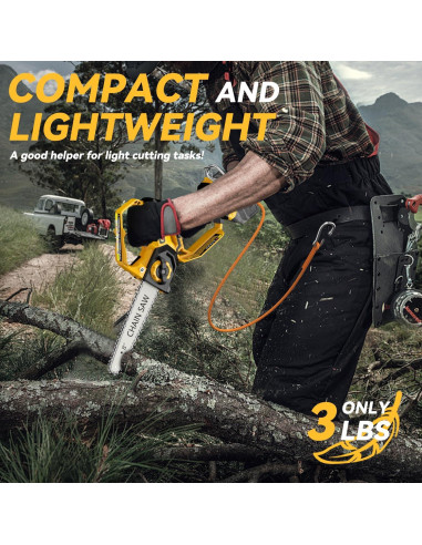 Mini Motosierra Eléctrica DEMIMA 20V 2-en-1 800W Poda