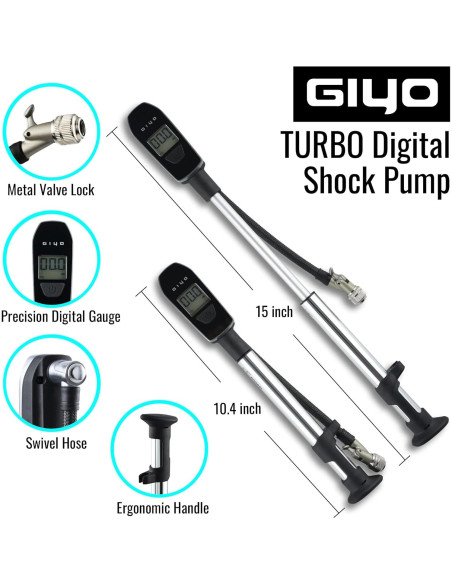 Bomba de Choque Digital GIYO GS-52L 600 PSI Aluminio Ergonómica