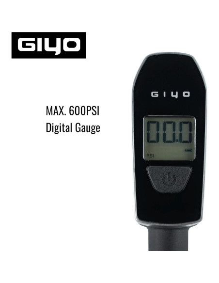 Bomba de Choque Digital GIYO GS-52L 600 PSI Aluminio Ergonómica