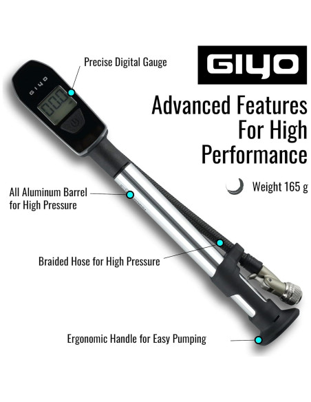 Bomba de Choque Digital GIYO GS-52L 600 PSI Aluminio Ergonómica