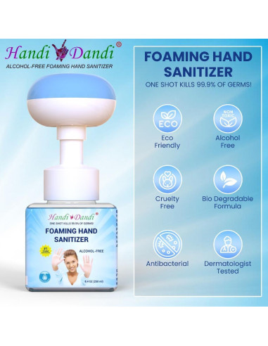 Desinfectante de Manos Espumoso Handi Dandi 248 ml Sin Alcohol