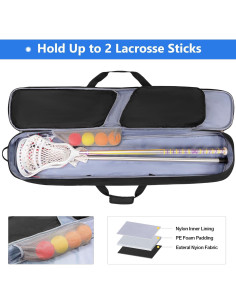 Bolsa de Lacrosse DSLEAF para 2 Palos y Zapatos Acolchada 2