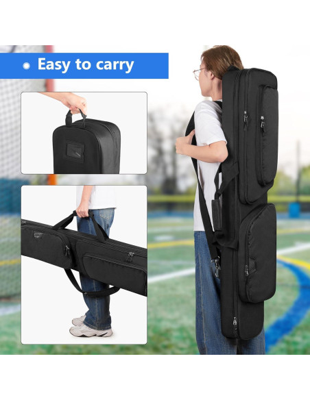 Bolsa de Lacrosse DSLEAF para 2 Palos y Zapatos Acolchada