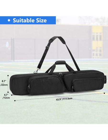 Bolsa de Lacrosse DSLEAF para 2 Palos y Zapatos Acolchada