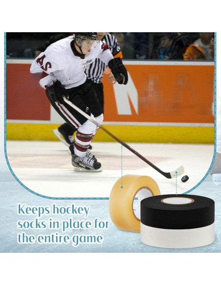 Cinta de Tela Adhesiva Meooeck para Hockey 20 Rollos 2.54cm