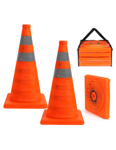Conos de Tráfico Colapsables Naranjas Yeatruojeet - 2 Unidades 45.72 cm