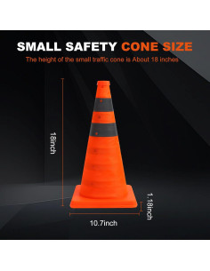 Conos de Tráfico Colapsables Naranjas Yeatruojeet - 2 Unidades 45.72 cm 2
