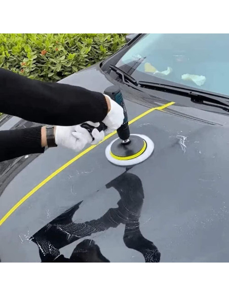 Almohadillas de Pulido de Lana IPELY 6 Pcs 150mm con Adaptador