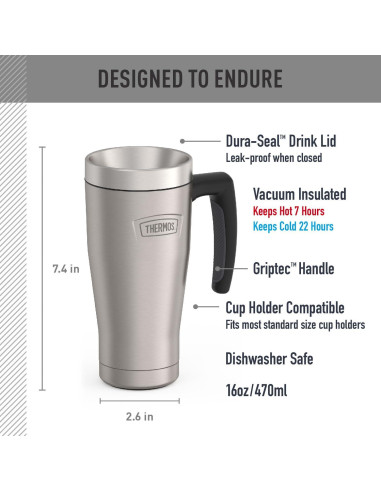 Taza Aislada THERMOS Serie Icon Acero Inoxidable Mate 473 ml