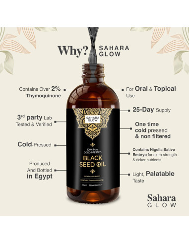 Aceite de Semilla Negra Zamann Naturals 120ml - 100% Puro Nigella Sativa