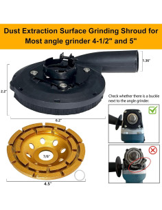 Cubierta de polvo UBGN para amoladora 11.43 cm y 12.7 cm 2