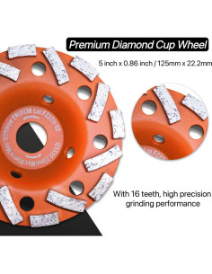 Cubierta de Polvo Wohenhao + Rueda Diamantada 5" para Amoladora 2