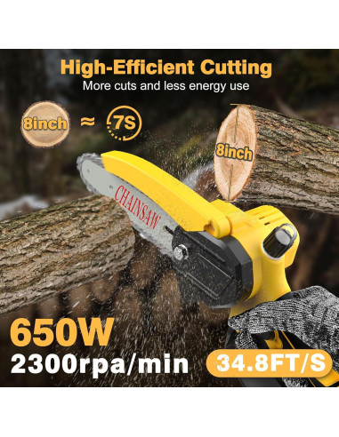 Sierra de Cadena Mini Dewalt 20V 8" Inalámbrica Ligera