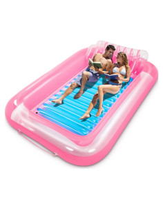 Piscina Inflable KiddoZone con Almohada 178x119cm Rosa/Azul