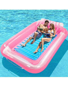 Piscina Inflable KiddoZone con Almohada 178x119cm Rosa/Azul 2