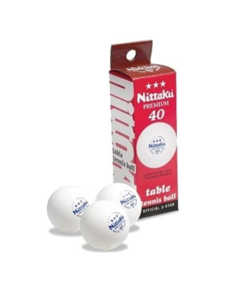 Bolas de Tenis de Mesa Nittaku 3-Star Premium 40mm - 3 Piezas