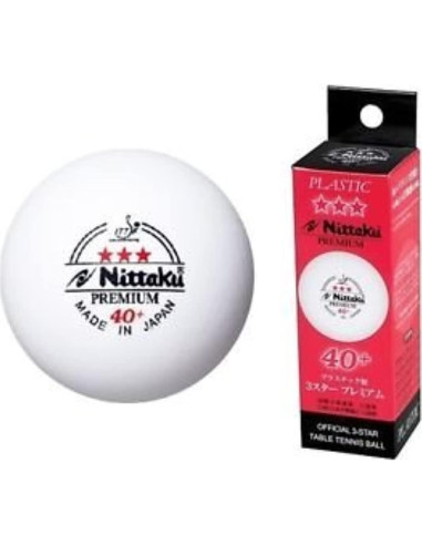 Bolas de Tenis de Mesa Nittaku 3-Star Premium 40mm - 3 Piezas