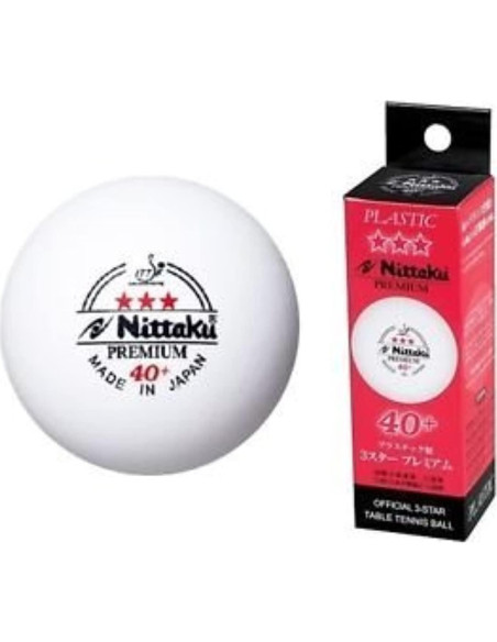 Bolas de Tenis de Mesa Nittaku 3-Star Premium 40mm - 3 Piezas