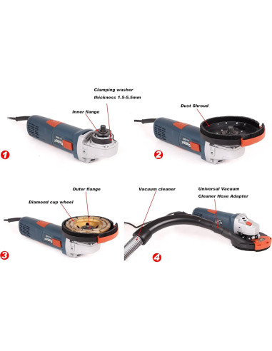 Cubierta de polvo Dastool Dt1701-125D para amoladora 5"