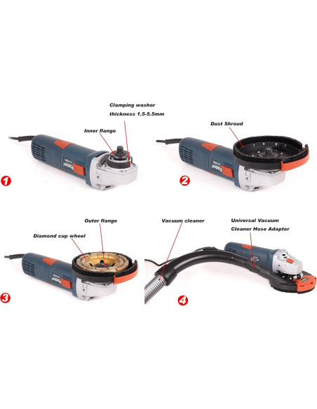 Cubierta de polvo Dastool Dt1701-125D para amoladora 5"