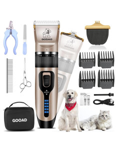 Cortadora de Pelo Inalámbrica Gooad para Perros y Gatos - Kit Completo