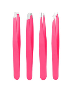 Juego de Pinzas de Acero Inoxidable Derlaier - 4 Piezas Rosa