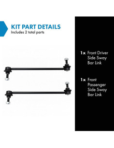 Conjunto de enlaces estabilizadores TRQ 2 piezas para Ford y Mazda 2