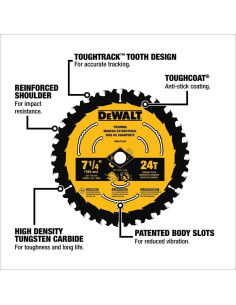 Sierra Circular DEWALT 18.42 cm 24 Dientes Paquete de 3 2