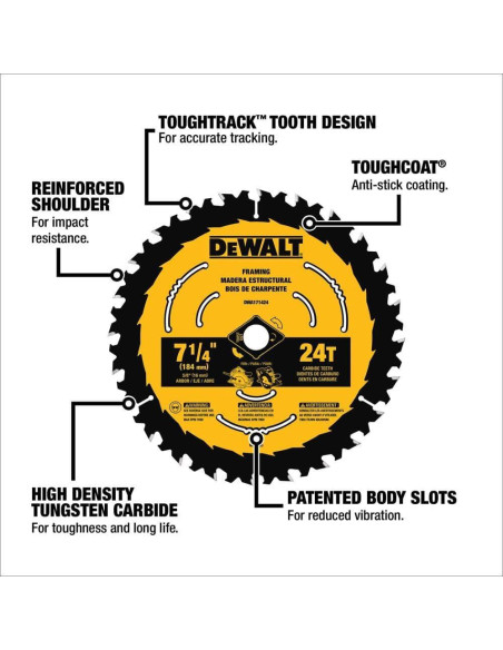 Sierra Circular DEWALT 18.42 cm 24 Dientes Paquete de 3
