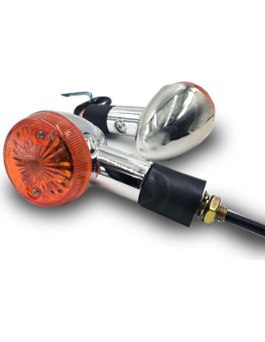 Señales de Giro Motocicleta VRWEARE Cromadas 4 Piezas Ámbar