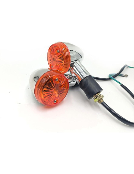 Señales de Giro Motocicleta VRWEARE Cromadas 4 Piezas Ámbar