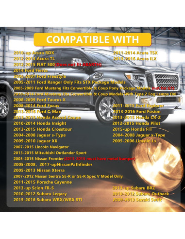 Par de luces antiniebla BOGYL H11 55W para Ford y Acura