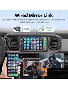 Estéreo de coche 2 Din EKAT 7" Bluetooth con cámara de reversa 2