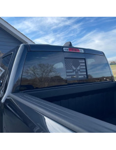 Calcomanía de Calavera con Bandera Americana para Dodge Ram 2009-2024 2