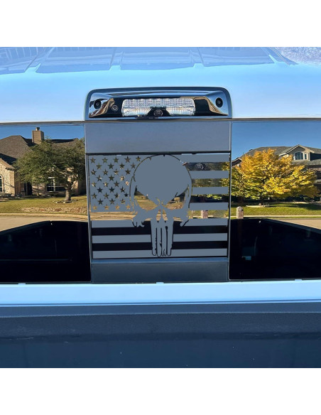Calcomanía de Calavera con Bandera Americana para Dodge Ram 2009-2024