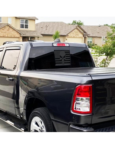Calcomanía de Calavera con Bandera Americana para Dodge Ram 2009-2024
