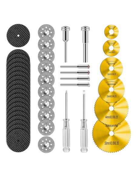 Juego de 44 Piezas de Ruedas de Corte Kuenuilr Doradas