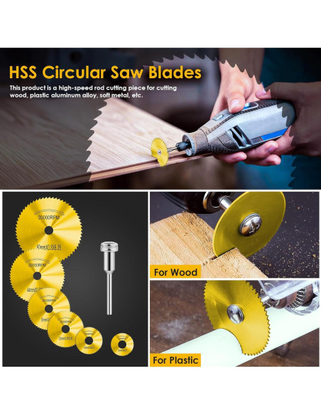 Juego de 44 Piezas de Ruedas de Corte Kuenuilr Doradas