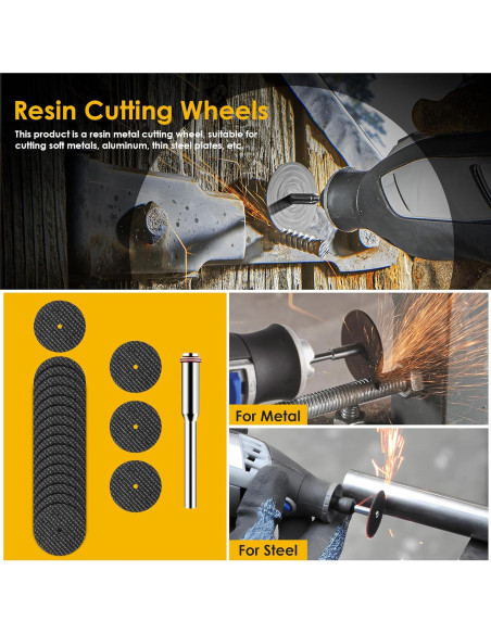 Juego de 44 Piezas de Ruedas de Corte Kuenuilr Doradas