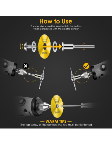 Juego de 44 Piezas de Ruedas de Corte Kuenuilr Doradas