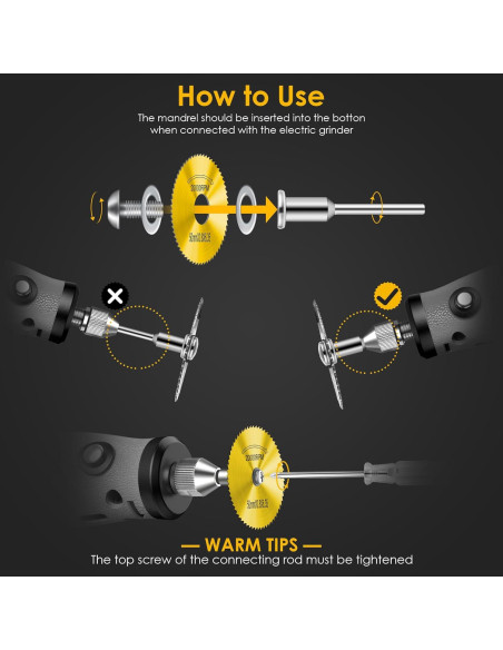 Juego de 44 Piezas de Ruedas de Corte Kuenuilr Doradas