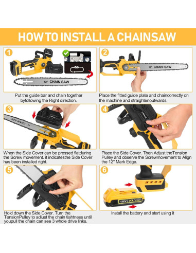 Motosierra eléctrica Birstlye 12" sin escobillas 1000W