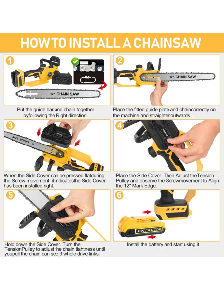 Motosierra eléctrica Birstlye 12" sin escobillas 1000W